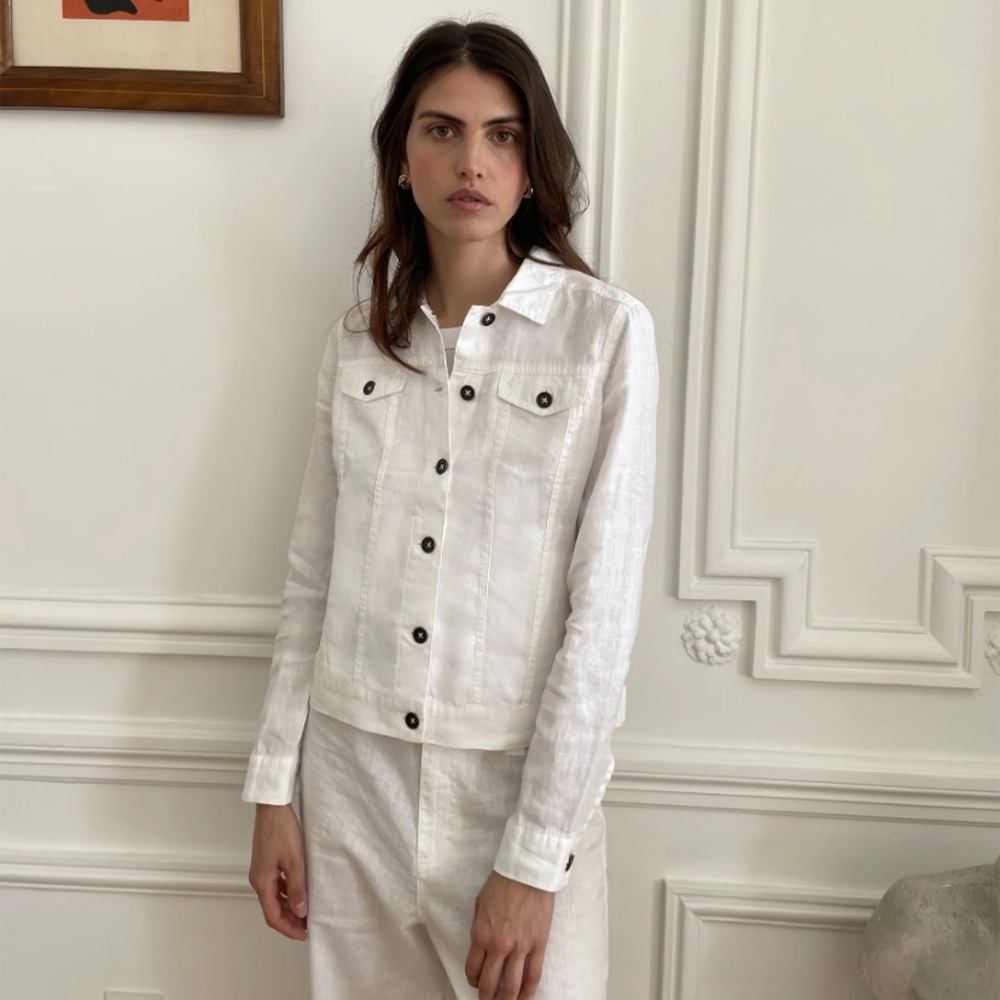 Michael Stars White Linen Jacket and Pants